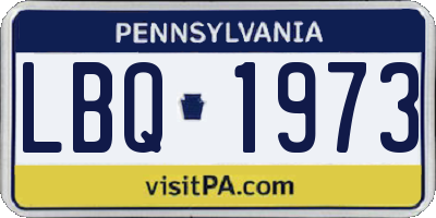 PA license plate LBQ1973