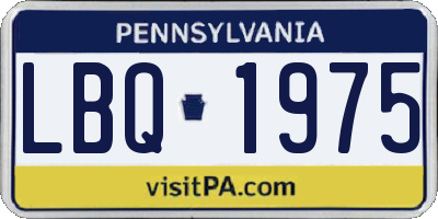 PA license plate LBQ1975