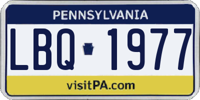 PA license plate LBQ1977
