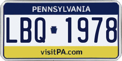 PA license plate LBQ1978