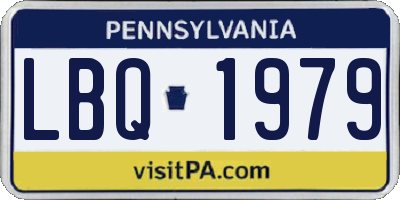 PA license plate LBQ1979