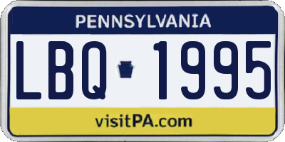 PA license plate LBQ1995