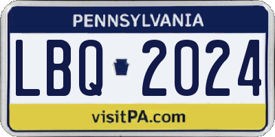 PA license plate LBQ2024