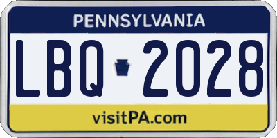 PA license plate LBQ2028