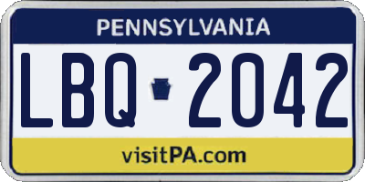 PA license plate LBQ2042