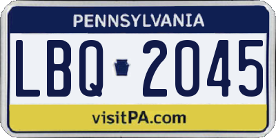 PA license plate LBQ2045
