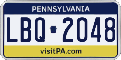 PA license plate LBQ2048