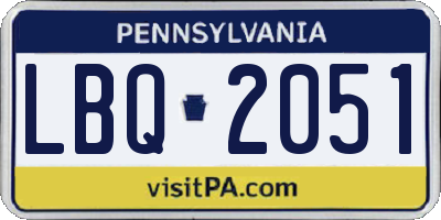 PA license plate LBQ2051