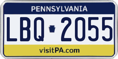 PA license plate LBQ2055