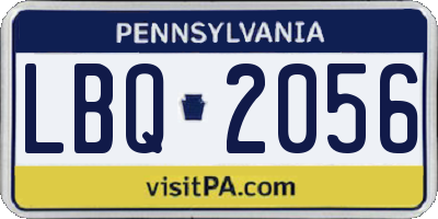 PA license plate LBQ2056