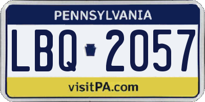 PA license plate LBQ2057