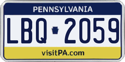 PA license plate LBQ2059