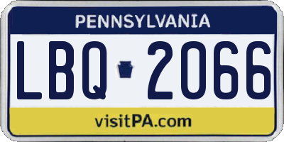 PA license plate LBQ2066