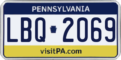 PA license plate LBQ2069
