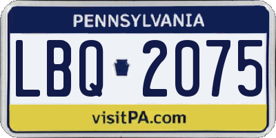 PA license plate LBQ2075
