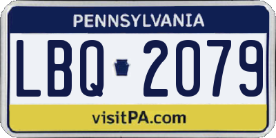 PA license plate LBQ2079