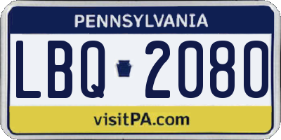 PA license plate LBQ2080