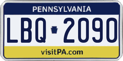 PA license plate LBQ2090