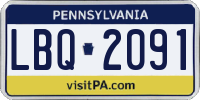 PA license plate LBQ2091