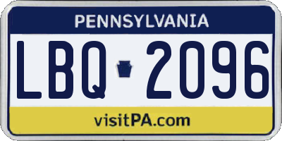 PA license plate LBQ2096