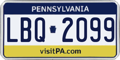 PA license plate LBQ2099