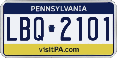 PA license plate LBQ2101