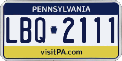 PA license plate LBQ2111