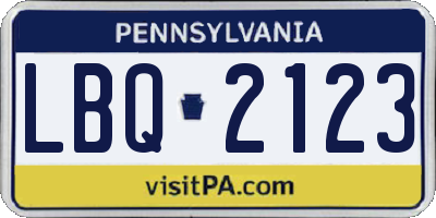 PA license plate LBQ2123