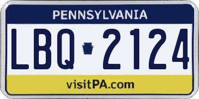 PA license plate LBQ2124