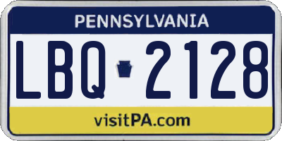 PA license plate LBQ2128