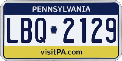 PA license plate LBQ2129
