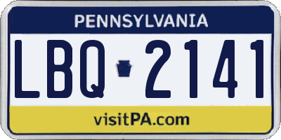 PA license plate LBQ2141