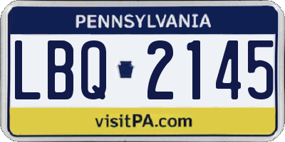 PA license plate LBQ2145
