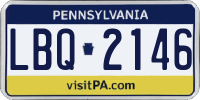 PA license plate LBQ2146