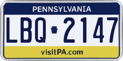 PA license plate LBQ2147