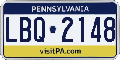 PA license plate LBQ2148