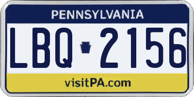 PA license plate LBQ2156