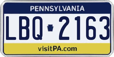 PA license plate LBQ2163
