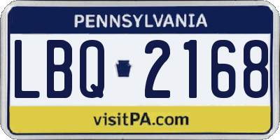 PA license plate LBQ2168