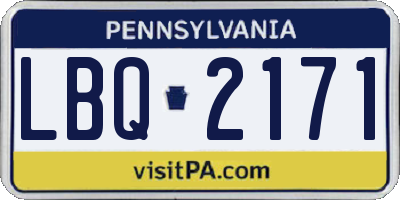 PA license plate LBQ2171