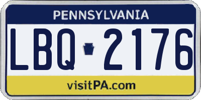 PA license plate LBQ2176