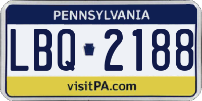 PA license plate LBQ2188