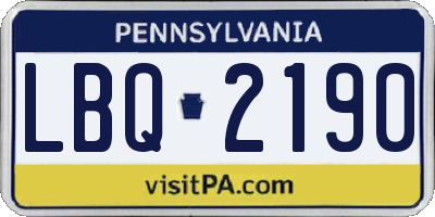 PA license plate LBQ2190