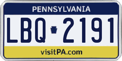 PA license plate LBQ2191