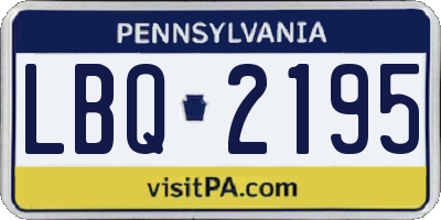 PA license plate LBQ2195