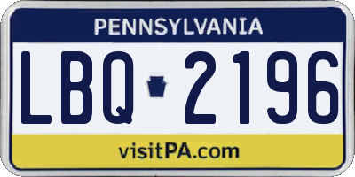 PA license plate LBQ2196