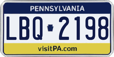 PA license plate LBQ2198