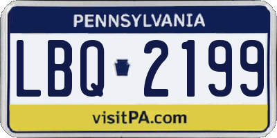 PA license plate LBQ2199