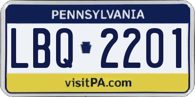 PA license plate LBQ2201