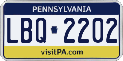PA license plate LBQ2202